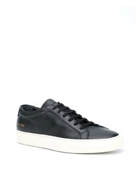 schwarze Leder niedrige Sneakers von Common Projects