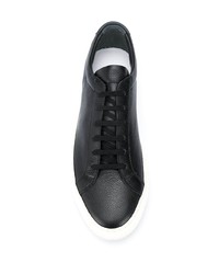 schwarze Leder niedrige Sneakers von Common Projects