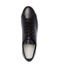 schwarze Leder niedrige Sneakers von Common Projects