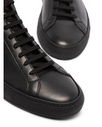 schwarze Leder niedrige Sneakers von Common Projects