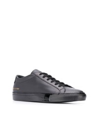 schwarze Leder niedrige Sneakers von Common Projects