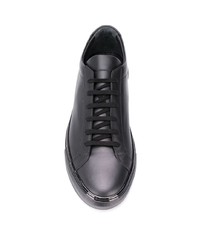 schwarze Leder niedrige Sneakers von Common Projects