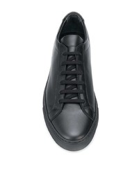 schwarze Leder niedrige Sneakers von Common Projects