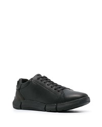 schwarze Leder niedrige Sneakers von Geox