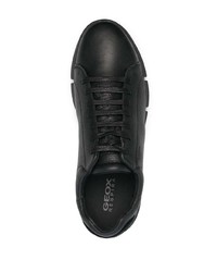 schwarze Leder niedrige Sneakers von Geox