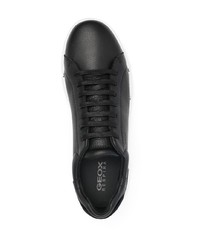 schwarze Leder niedrige Sneakers von Geox