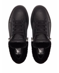 schwarze Leder niedrige Sneakers von Giuseppe Zanotti