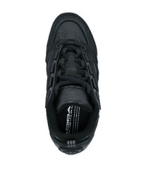 schwarze Leder niedrige Sneakers von adidas