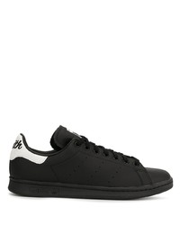 schwarze Leder niedrige Sneakers von adidas