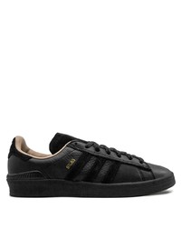 schwarze Leder niedrige Sneakers von adidas