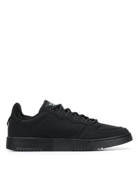 schwarze Leder niedrige Sneakers von adidas