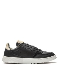 schwarze Leder niedrige Sneakers von adidas