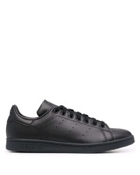 schwarze Leder niedrige Sneakers von adidas