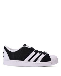 schwarze Leder niedrige Sneakers von adidas