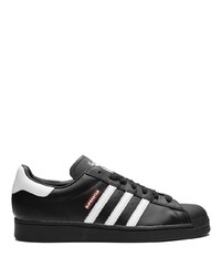 schwarze Leder niedrige Sneakers von adidas