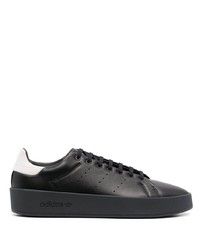 schwarze Leder niedrige Sneakers von adidas