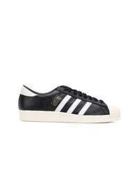 schwarze Leder niedrige Sneakers von adidas