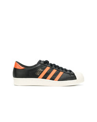 schwarze Leder niedrige Sneakers von adidas