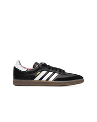 schwarze Leder niedrige Sneakers von adidas