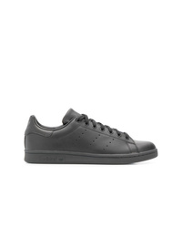 schwarze Leder niedrige Sneakers von adidas