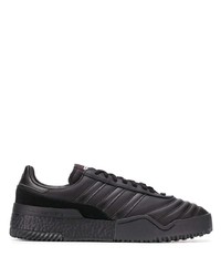 schwarze Leder niedrige Sneakers von Adidas Originals By Alexander Wang