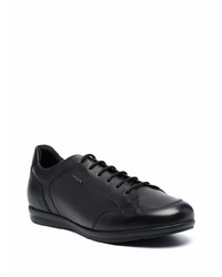 schwarze Leder niedrige Sneakers von Geox