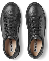 schwarze Leder niedrige Sneakers von Acne Studios