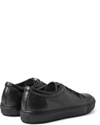 schwarze Leder niedrige Sneakers von Acne Studios