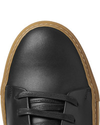 schwarze Leder niedrige Sneakers von Acne Studios