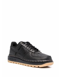 schwarze Leder niedrige Sneakers von Nike