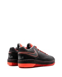 schwarze Leder niedrige Sneakers von Nike