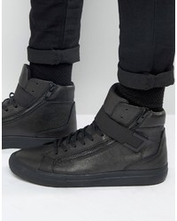 schwarze Leder niedrige Sneakers von Aldo