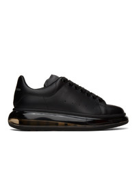 schwarze Leder niedrige Sneakers von Alexander McQueen