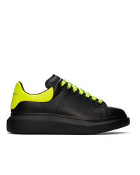 schwarze Leder niedrige Sneakers von Alexander McQueen