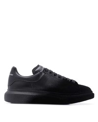 schwarze Leder niedrige Sneakers von Alexander McQueen