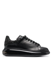 schwarze Leder niedrige Sneakers von Alexander McQueen