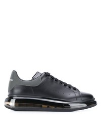 schwarze Leder niedrige Sneakers von Alexander McQueen