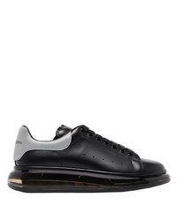 schwarze Leder niedrige Sneakers von Alexander McQueen