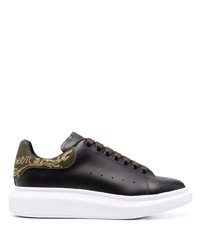 schwarze Leder niedrige Sneakers von Alexander McQueen