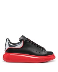 schwarze Leder niedrige Sneakers von Alexander McQueen