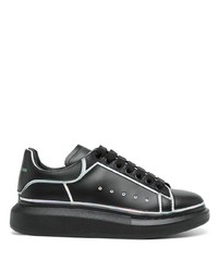 schwarze Leder niedrige Sneakers von Alexander McQueen