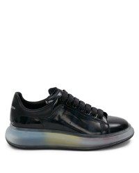 schwarze Leder niedrige Sneakers von Alexander McQueen