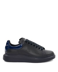 schwarze Leder niedrige Sneakers von Alexander McQueen