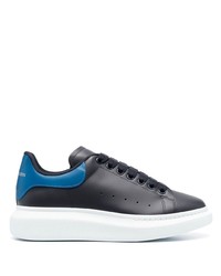 schwarze Leder niedrige Sneakers von Alexander McQueen