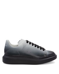 schwarze Leder niedrige Sneakers von Alexander McQueen