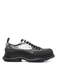 schwarze Leder niedrige Sneakers von Alexander McQueen