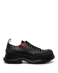 schwarze Leder niedrige Sneakers von Alexander McQueen