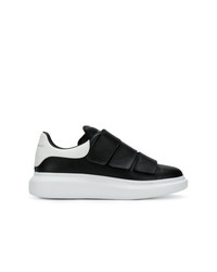 schwarze Leder niedrige Sneakers von Alexander McQueen