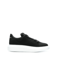 schwarze Leder niedrige Sneakers von Alexander McQueen