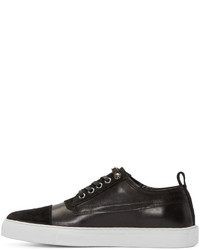 schwarze Leder niedrige Sneakers von McQ